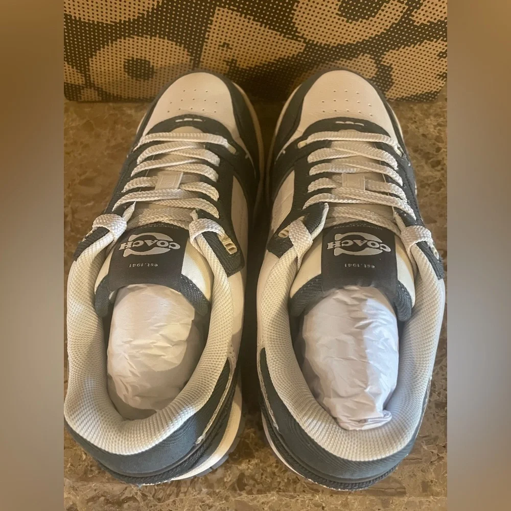 COACH NIB Women’s Charcoal SoHo Denim Sneakers Size 8 - Picture 9 of 17